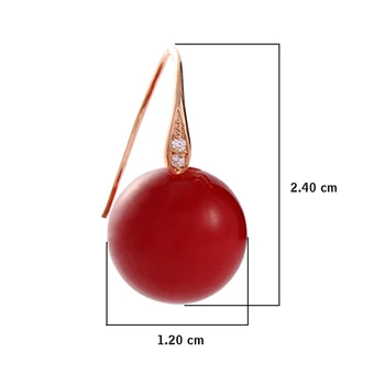 12mm Rød Simuleret Pearl Earings Rose Guld-Farve Dingle Øreringe Kvinder Mode, Tilbehør, Smykker, Nye Ankomst(E0531A)
