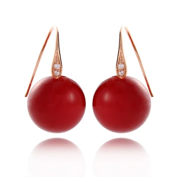 12mm Rød Simuleret Pearl Earings Rose Guld-Farve Dingle Øreringe Kvinder Mode, Tilbehør, Smykker, Nye Ankomst(E0531A)