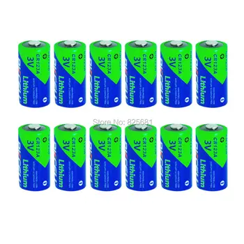 12Pcs 3v lithium batteri CR123A CR17345 med kapacitet 1500mAh Lithium MnO2 primære Batterier i nye PVC