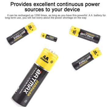 12Pcs AA Genopladelige Batteri 2800 mAh + 8Slots Batteri Oplader sæt til 1,2 V Ni-MH AA/AAA Genopladelige Batterier