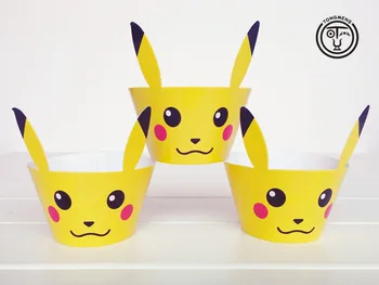 12pcs Anime tegnefilm pokemon gå Pikachu Fest Dekoration Bryllup Cupcake Wrappers Favoriserer Gold Cup Kage Toppers Picks