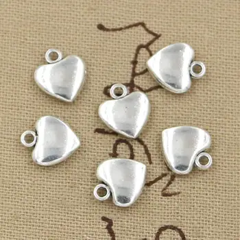 12pcs Charms hjerte 12*10mm Antikke Gøre vedhæng passer,Vintage Tibetansk Sølv,DIY armbånd halskæde