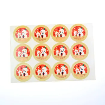 12pcs Christmas Santa Claus, sne mand, segl dekorative klistermærker DIY gave stickers forsegling label tætning for Cookie - /Slik/Nødder Pakke