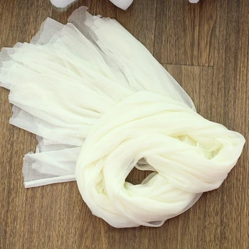 12PCS Hvid luksus bryllup tag drapere stoffet baldakin gardiner til bryllup stof organza udsmykning tyl bryllup loft-gardiner