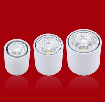 12PCS/masse Dæmpbar Nye COB LED Downlight Kan justere vinklen 10W/15W/20w-Spot Lys, Overflade Monteret Loft Lampe Gratis Fragt