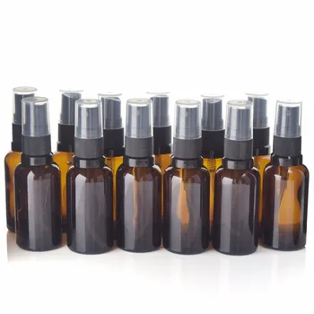 12pcs Tomme Genpåfyldelige 30 ml Amber Glas Spray Flaske Vaporizador med Fin Tåge Sprøjter til æterisk olie aromaterapi, parfume