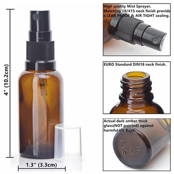 12pcs Tomme Genpåfyldelige 30 ml Amber Glas Spray Flaske Vaporizador med Fin Tåge Sprøjter til æterisk olie aromaterapi, parfume