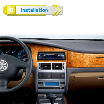 12V 1 Din Bluetooth Car Radio Audio Stereo MP3-Afspiller, 7 Farve Lys Foran Aftagelig Panel Understøtter SD / FM / AUX / USB