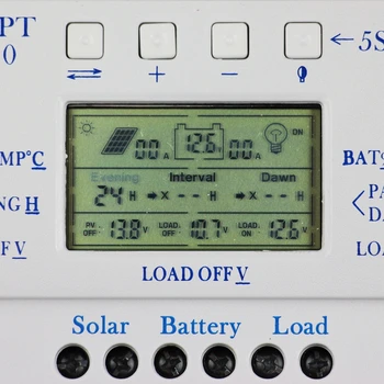 12V 24V 40A MPPT PWM Sol Regulator med LCD-Display, USB-Intelligent Gadelampe Tre-tiden Solar laderegulator Y-SOL