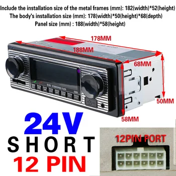 12V/24V autoradio Bluetooth Car-Radio, MP3-Afspiller, Stereo FM-USB-AUX Audio Auto Elektronik oto teypleri radio para carro dab 1din