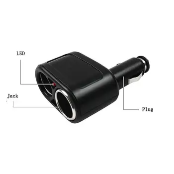12V Bil Gren Cigarettænder Auto Dual Oplader Power Adapter Stik Splitter 2-Vejs Stik LED Light Car-Styling 2017 Ny