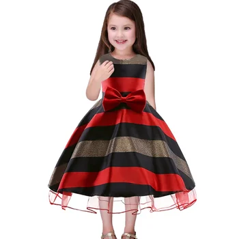 12year Baby Girl Prinsesse Kjole Børn Stribe Ærmeløse Kjoler Til Toddler Børn Europæiske Amerikansk Mode Tøj