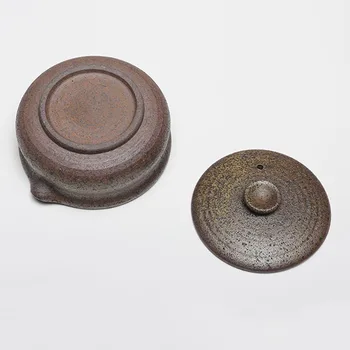 130ML Japansk-stil Keramiske Grove Keramik Gaiwan Kontor Te Ceremoni Vintage Teaware Gribe Pot Tieguanyin Puer Te Tekande