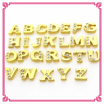 130pcs/masse Mix sølv plating alfabet bogstav flydende charms, der bor glas medaljoner flydende charms(A-Z 26designs per 5 stk.)
