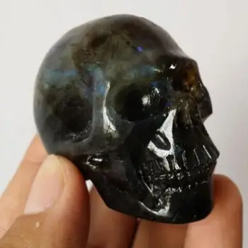 134g Naturlige Hånd Hugget Multi-Farve Labradorit Crystal Skull