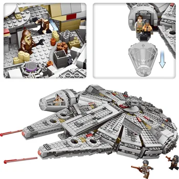 1381 Pc ' Millennium Falcon Tal Model Byggesten Harmløse Mursten Oplyse Kompatibel LegoINGlys Star Wars Toy 10179