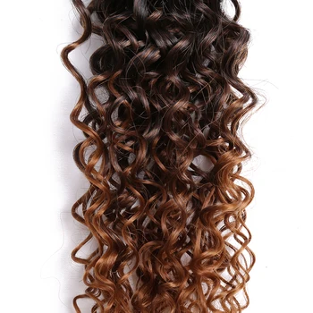 14-18inch Curly Væver Syntetiske Hår Extensions Sy i Hair Weave 6stk/Pack Gyldne Skønhed