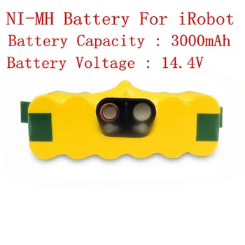 14,4 V 3000mAh Ni-MH Batteri Packs til iRobot Roomba 620 610 630 650 660 støvsuger dele