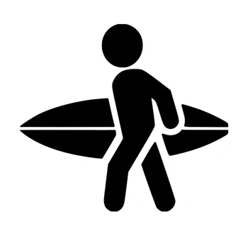 14,8 CM*13.3 CM tegneseriefigurer Surfbræt CanoeVinyl Decal Bil Sticker Sort/Sølv S9-0347