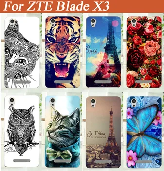 14 farverige smukke dyr, blomster og Eiffel Tårne tpu tilfældet For ZTE Blade X3 (D2)5.0