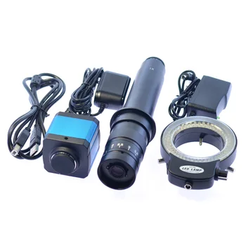 14MP HDMI USB Digital Industrien Video-Mikroskop-Kamera, der er Indstillet + Big Stå Universal beslag +300X C-MOUNT-Linse+ 8