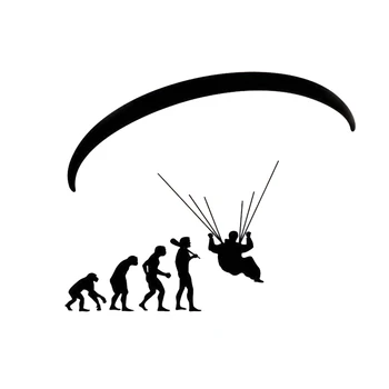 15.9*13,2 CM Mode Menneskelige Evolution, Paragliding Bil Klistermærker Tegnefilm Motorcykel Vinyl Decals Sort/Sølv C7-0701