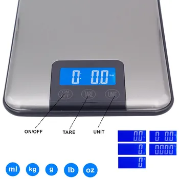 15 KG 1g Digital køkkenvægt 10 kg Store Fødevarer Kost, Vægt Slanke Rustfrit Stål Elektroniske Vægte Touch skærm Med en Pakke 40% off