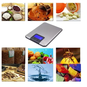 15 KG 1g, Touch-skærm i Rustfrit Stål Elektronisk Digital Vejning skala Bærbare køkken skala balance 39%off