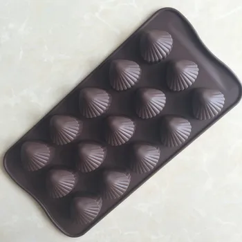 15 løbende shell silica gel, chokolade skimmel kage form XG605
