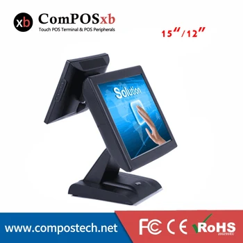15 Tommer Touch Screen-Dual Screen Kasseapparatet Coffe Shop Pos-Point Of Sale Alle I One Touch Screen Pos