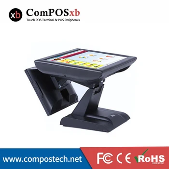 15 Tommer Touch Screen-Dual Screen Kasseapparatet Coffe Shop Pos-Point Of Sale Alle I One Touch Screen Pos