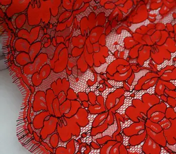 150*150 cm Hul Blomst og Sort Blonde stof Lace Lace Stof Til Beklædning Sy Brudekjole Diy-Dukke