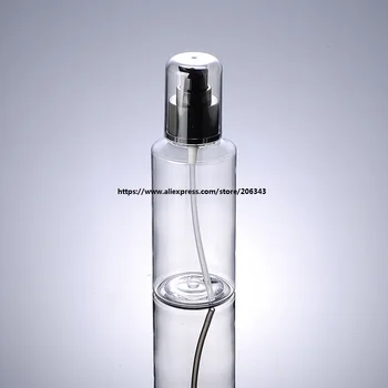 150 ML/GRØN / TRANSPRENT /BRUN plast PET-flaske med sort pumpe for serum/lotion/emulsion/foundation kosmetiske pakning