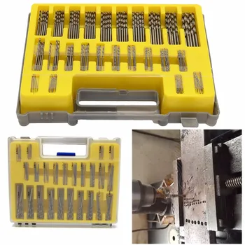 150Pcs Mini-Micro Power High Speed Stål Drill Bit Twist Kits Sat på 0,4-3,2 mm Tilbehør Træ Boring VEM41 T50
