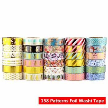 158 mønstre 30stk/masse Folie Washi Tape Scrapbooking Tool Masking Tape Tape Mærkat Dekorative Kontorartikler Tape Engros