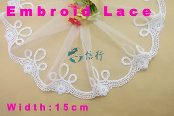 15cm bredde Bomuld embroid blonder syning ribbon lace trim stof warp strikke DIY Beklædningsgenstand Tilbehør gratis fragt#3422