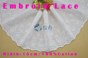 15cm bredde Bomuld embroid blonder syning ribbon lace trim stof warp strikke DIY Beklædningsgenstand Tilbehør gratis fragt#3381