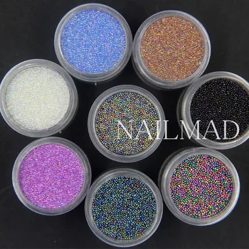 15g/max NailMAD AB Caviar Perler-0,6 mm blanding af Micro Mini Perler Boble Glas Perle Rhinestone Dekoration Tips Nail Art