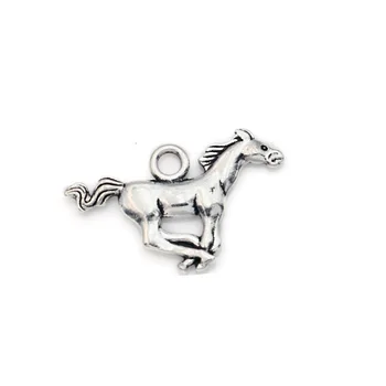 15pcs Antik Sølv Forgyldt Hest Charms Vedhæng til Armbånd Smykker at Gøre Tilbehør DIY Halskæde Håndværk 17x27mm