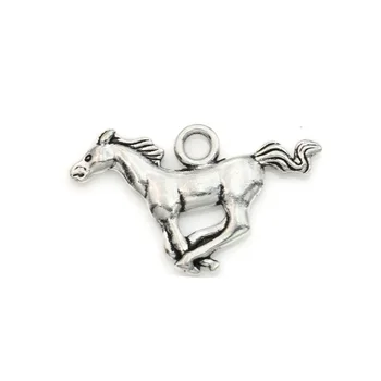 15pcs Antik Sølv Forgyldt Hest Charms Vedhæng til Armbånd Smykker at Gøre Tilbehør DIY Halskæde Håndværk 17x27mm
