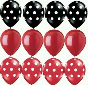 15pcs Mariehøne Sort Rød Plet Polka Dot Latex Balloner Globos Mickey, Minnie Fest, Fødselsdag, Gaver, Balloner Bryllup Dekorationer