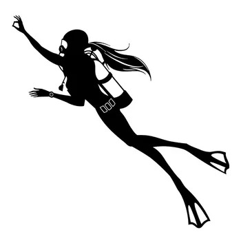 16.8*16.4 CM Særlige Decal Med Dykning Bevægelse Cartoon Tegn Af Kvindelige Dykker Klistermærker C7-0045