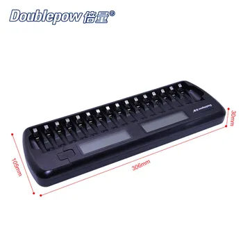 16 slots Doublepow DP-K106 2-LCD-Indbygget IC Beskyttelse Intelligent Hurtig batterioplader til 16 pc ' er 1,2 V AA/AAA Ni-MH/Ni-CD