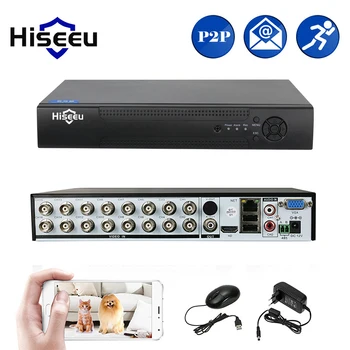 16CH 5in1 AHD DVR støtte CVBS TVI AHD Analog til IP-Kameraer, HD-P2P Cloud H. 264 VGA-HDMI-video-optager RS485 Lyd Hiseeu