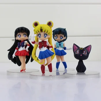16Pcs/Masse Sailor Moon Anime Tal Tsukino Usagi Sailor Mars, Merkur, Jupiter og Venus, Saturn Figur Toy PVC-Model Dolls 6~7cm
