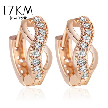 17 KM Nye Design guld Farve Østrigske krystal øreringe smykker Mode Luksus Charme Infinity Statement øreringe til kvinder