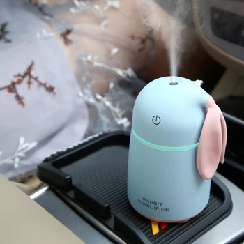 170ML USB-Luft Luftfugter Ultralyd Mini Aroma Diffuser Søde Tåge Kaffefaciliteter Nebulizer Bil Befugtere i Kanin Design
