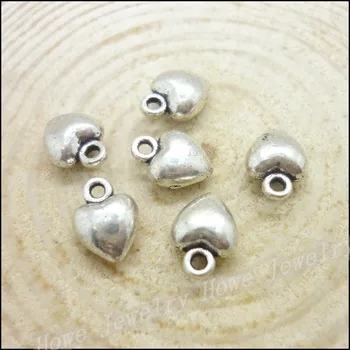 175 stk Charms Hjerte Vedhæng i Tibetansk sølv, Zink Legering, Fit Armbånd, Halskæde DIY Metal Smykker Resultater