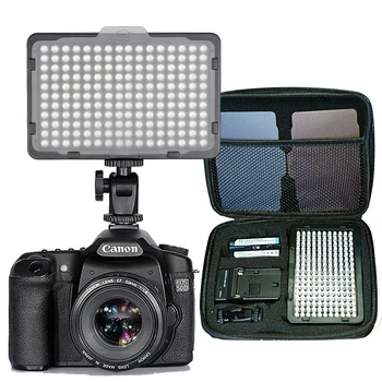 176 stk LED Lys til DSLR-Kamera, Videokamera Konstant Lys, Batteri-og USB-Oplader, bæretaske Fotografering Foto-Video-Studio