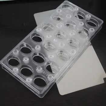 18 Kopper Ovale Polycarbonat Chokolade Skimmel DIY Magnetisk Overførsel Mould Slik Skimmel